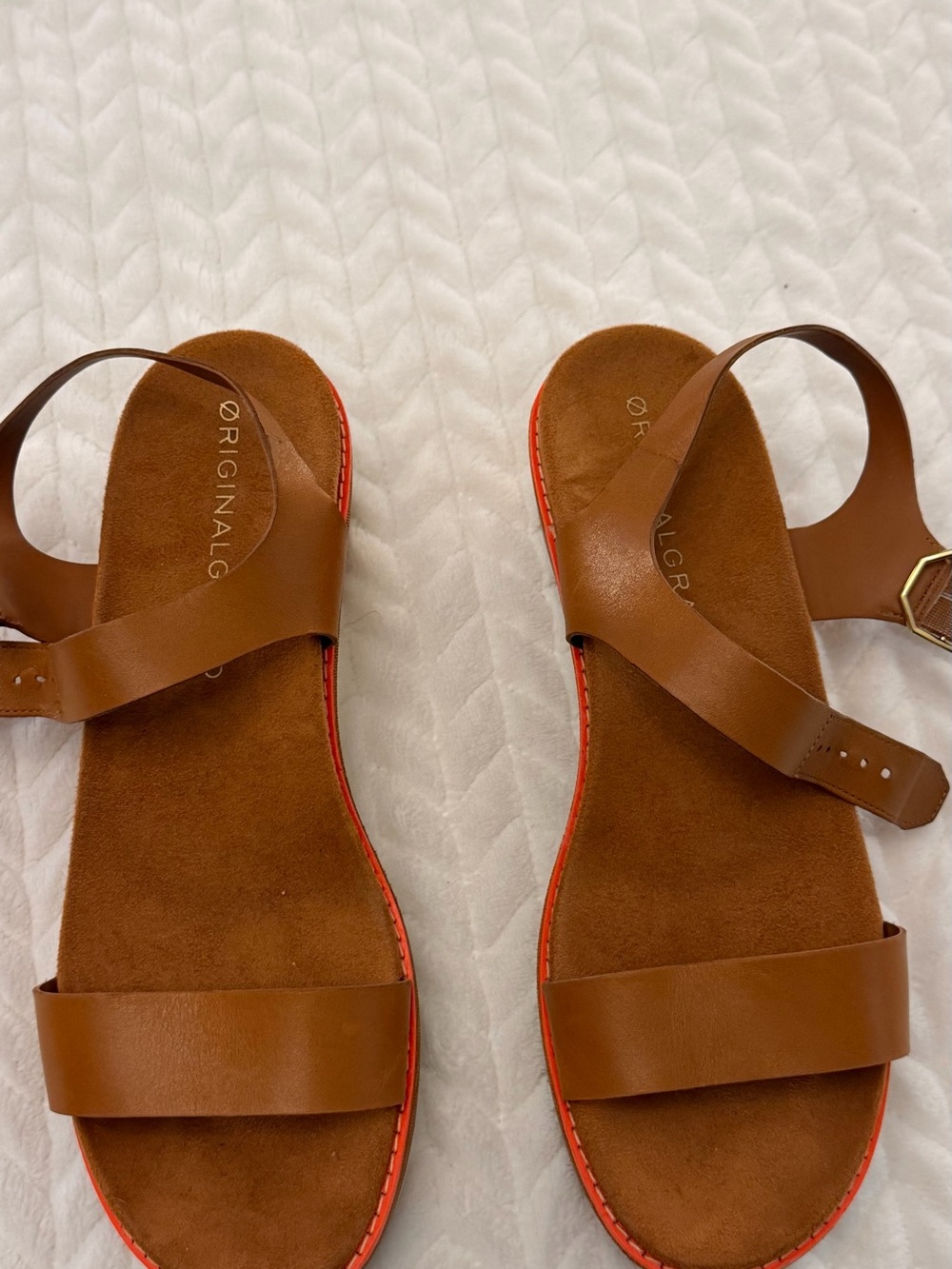 ColeHaan- Women’s Brown Leather Ankle-Strap Sandals - Casual Summer Style